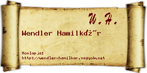 Wendler Hamilkár névjegykártya